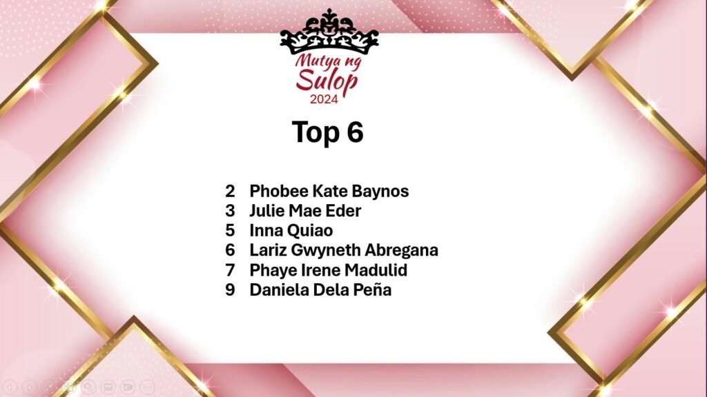 Mutya ng Sulop 2024 Top 6